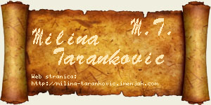 Milina Taranković vizit kartica